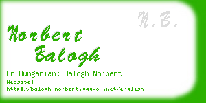 norbert balogh business card